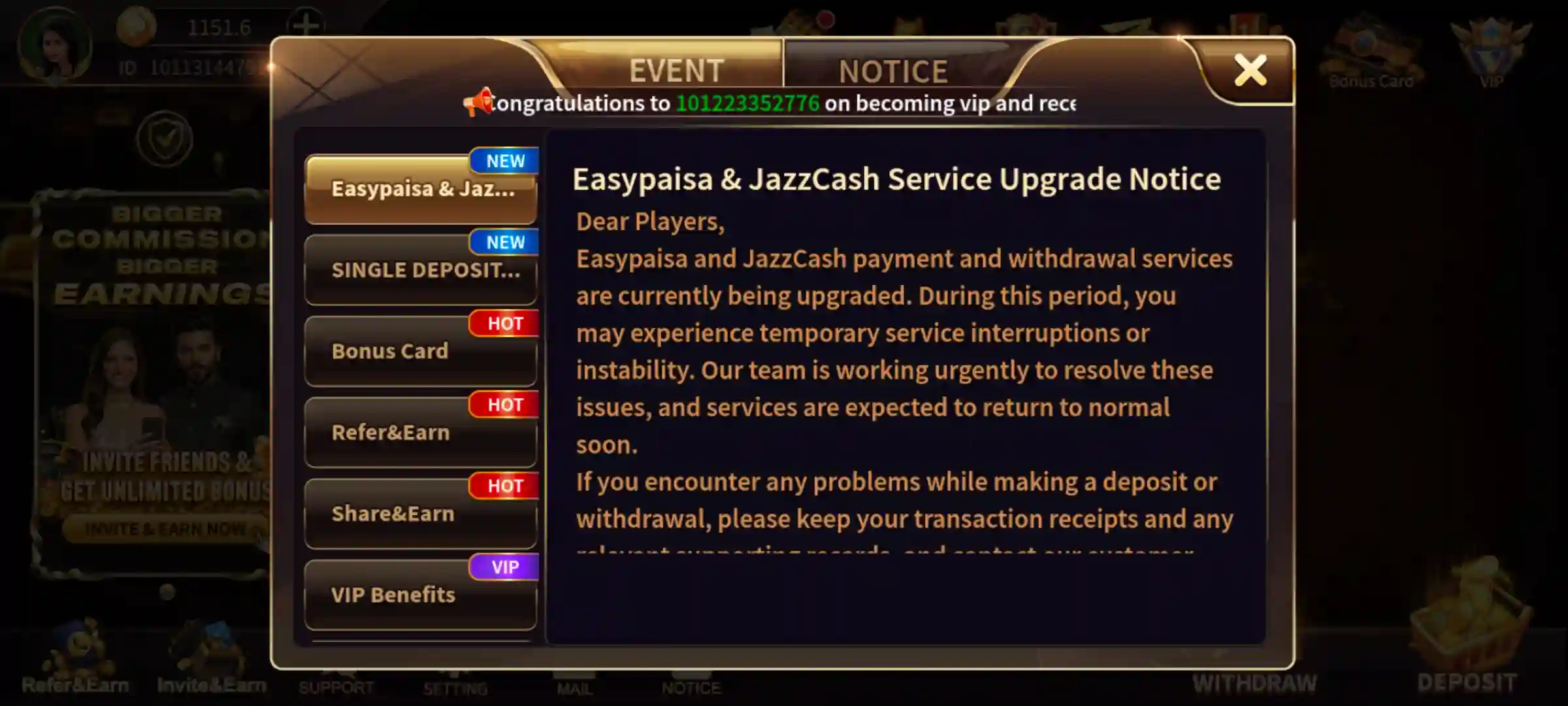Royal X Casino, Royal X Casino Easypaisa, Royal X Casino JazzCash, Royal X Casino payment update, Royal X Casino service upgrade, Easypaisa update, JazzCash update, Royal X Casino 2026, Royal X Casino payment service, Royal X Casino upgrade notice